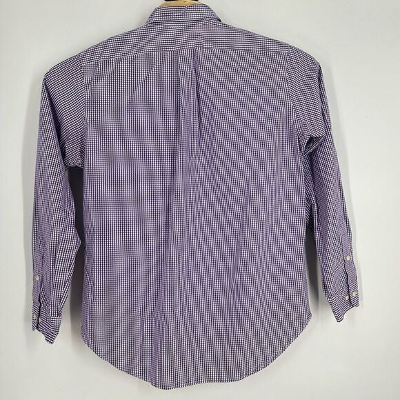 RALPH LAUREN Classic Fit Purple Gingham Plaid  Button Down Shirt Sz 34/35 15.5” - Picture 4 of 6